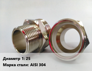 Ниппель 25 нержавеющая сталь Сталь: AISI 304 без покрытия, наружная резьба,приварной, шт цена от 187.2 Тг / шт, где купить, условия доставки в Актобе и Актюбинской области